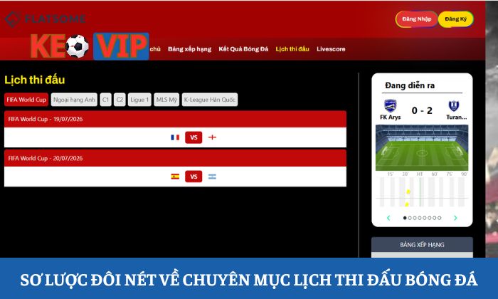 Lịch thi đấu 1 Sơ lược đôi nét về chuyên mục lịch thi đấu bóng đá